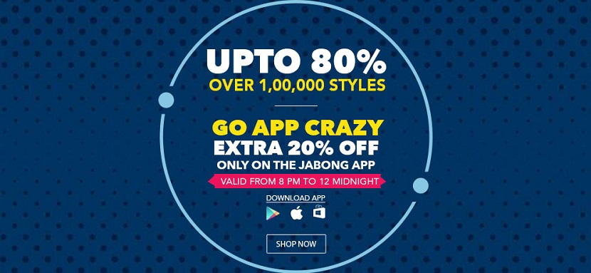 Jabong Go App Crazy Sale – Up to 80% Off on App