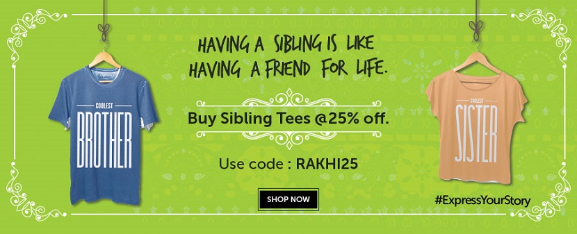 Freecultr Rakhi Sale Buy Sibling Tees at 25 percent off