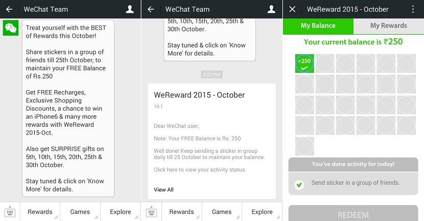 Wechat Wereward october 2015 first tut