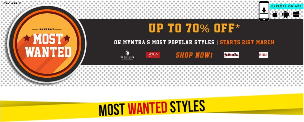 Myntra most wanted sale