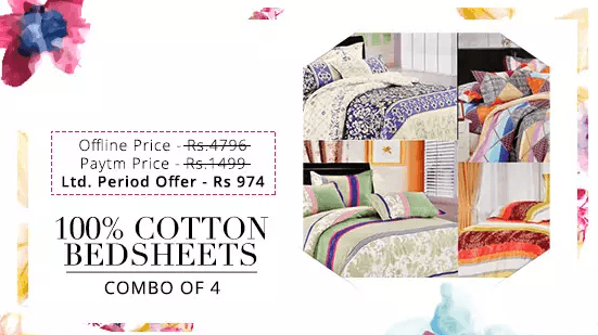 Paytm cotton bedsheets combo