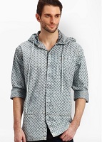 R&C Printed Grey Casual Shirt