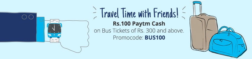 Paytm 100 cashback on Bus Ticket booking