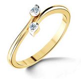 CaratLane Crossover Leaf Gold Diamond 18 K Ring