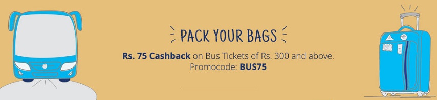 Paytm cashback on Bus Ticket booking offer bus75
