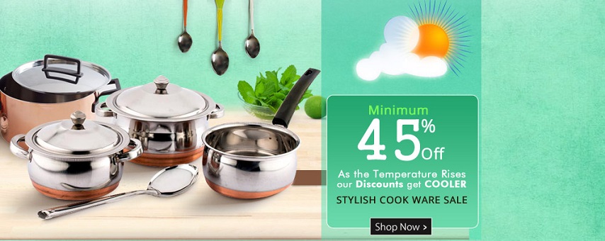 Homeshop18 Cookware Sale minimum 45 percent off
