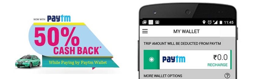 Meru Cabs Cashback Offer on Paytm