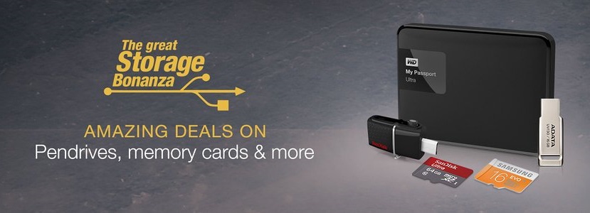 Amazon Great Storage Bonanza – Deals on Memory Cards, HDD and Pendrives