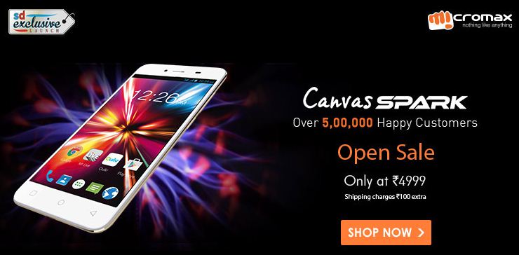 Micromax Canvas Spark open sale