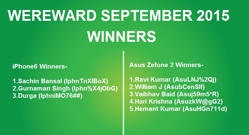 wechat wereward september winners list