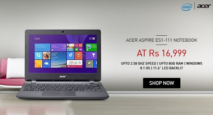 Acer Aspire ES1-111 Notebook at Lowest Price on Snapdeal