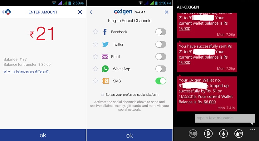 Oxigen wallet return gift process and proof picture