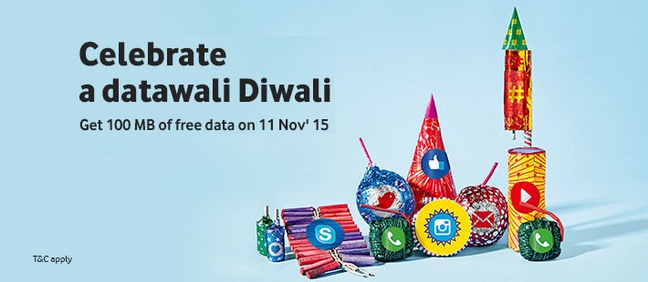 Vodafone Diwali Offer Free 100 MB Internet Data