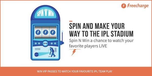 FreeCharge Spin and Win Offer Win IPL VIP Tickets