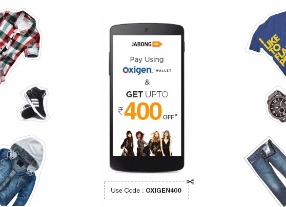 Jabong Discount on Oxigen Wallet