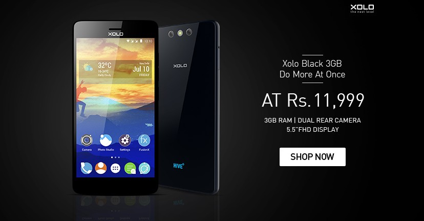 Xolo Black 3GB Open Sale on Snapdeal